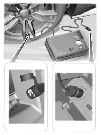 Lincoln Nautilus. Using the Tire Sealant and Inflator Kit